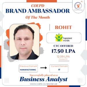 coepd-brand-ambassador-rohit-happiest-minds-manufacturing-to-it-17-5lpa